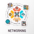 The concept of a social network which contains communication icons. Vector illustration.