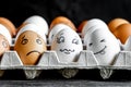 Concept social networks communication and emotions - eggs smile