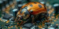 Computer Bug Closeup: Symbolizing the Threat of Software Vulnerabilities and Security Bugs. Concept