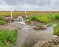 Heavy rains and storms have cause field flooding and soil erosion Royalty Free Stock Photo