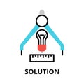 Concept of Solution icon, modern flat thin line design