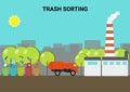 Concept of sorting of waste. Royalty Free Stock Photo