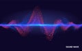 Concept Sound. Abstract Colorful Wave Element for Music Design with Equalizer. The dynamic line on a dark background