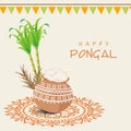 Concept of South Indian festival, Happy Pongal celebrations.