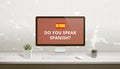 Concept of Spanish language learning online. Question Do you speak Spanish Royalty Free Stock Photo