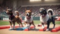 Speed and Agility Celebrating National Dog Day with an Action Packed Tunnel Run.AI Generated