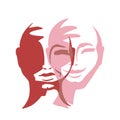 The concept of a split personality. Royalty Free Stock Photo