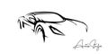 Concept sports car line silhouette Royalty Free Stock Photo