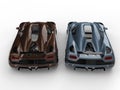 Concept sports cars in steel blue and metallic coffee colors