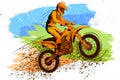 Concept of sportsman doing Motorcross