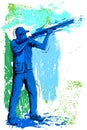 Concept of sportsman doing Rifel Shooting Royalty Free Stock Photo