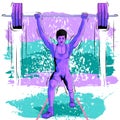 Concept of sportsman doing weight lifting