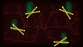 Concept of spread of coronavirus. A chain of infected people. Spread of the virus. Quarantine. Stages. Pyramid scheme