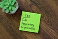 Concept of SRO - Self Regulatory Organization write on sticky notes isolated on Wooden Table