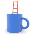 Concept of stairs and blue cup