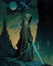 Concept on star wars. Anonymous jedi. Full height