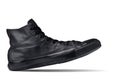 Concept Step walking. Single Black ankle sneaker, men classic fashion lifestyle footwear
