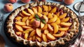 Stitched Sweetness Commemorating National Peach Pie Day with an Enchanting Embroidery Crea.AI Generated