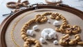 Stitched Sweetness A Marshmallow Pretzel Embroidery Masterpiece.AI Generated