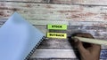 Concept of Stock Buyback write on sticky notes isolated on Wooden Table Royalty Free Stock Photo