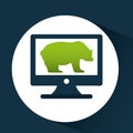 Concept stock exchange bear icon design Royalty Free Stock Photo