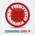 Concept stop Coronavirus COVID-19.  virus wuhan from china. Vector illustrate. Royalty Free Stock Photo