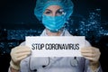 The concept of stop coronavirus