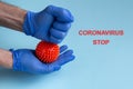 The concept - Stop coronavirus. STOP CORONAVIRUS text Royalty Free Stock Photo