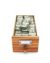 The money is in the archive box. 3D illustration Royalty Free Stock Photo