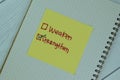 Concept of Strengthen versus Weaken write on sticky notes isolated on Wooden Table Royalty Free Stock Photo