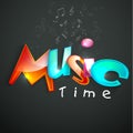 Concept of stylish text of Music Time. Royalty Free Stock Photo