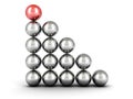 Concept success balls ladder chart with red top leader Royalty Free Stock Photo