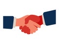 Concept of success deal, happy partnership, greeting shake, casual handshaking agreement. Shaking hands. Royalty Free Stock Photo