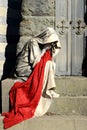 Concept of suffering and depression. Mourning, death and separation concept. Mother who cries woman crying. Mounting statue marble Royalty Free Stock Photo