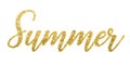 Concept summer. Shiny summer letters gold glitters