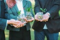 Concept of sustainable money growth investment with glass jar. Gyre Royalty Free Stock Photo