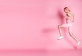 concept of Sweat Strong Success Women over pink tone Background Royalty Free Stock Photo