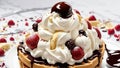 Sweet Delights Celebrating National Banana Split Day with a Colorful Waffle Cone.AI Generated
