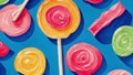 Sweet Indulgence Vibrant Peach Lollipop Swirling with Sugary Goodness.AI Generated