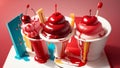 Sweet Vector Delight Celebrating National Cherry Popsicle Day with a Digital Treat.AI Generated Royalty Free Stock Photo