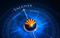 Concept of talents recruitment and human resources. 3D illustration