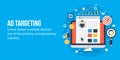 Concept of targeted adverting - web banner vector illustration Royalty Free Stock Photo