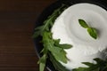 Concept of tasty dairy product - ricotta cheese