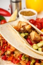 Concept of tasty food with taco close up