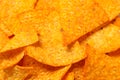 Concept of tasty snacks, tasty corn chips