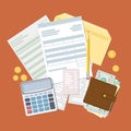 Concept of tax payment and invoice.