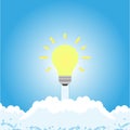 Concept technology business idea symbol creativity background. Digital design innovative vector light bulb future solution. Connec