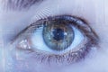 Concept of technology scanning of the eye Royalty Free Stock Photo