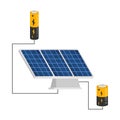 Solar panel power energy with bateries vector digital illustration concept