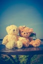 Concept teddy bears couple with love and relationship for valentine day. Royalty Free Stock Photo